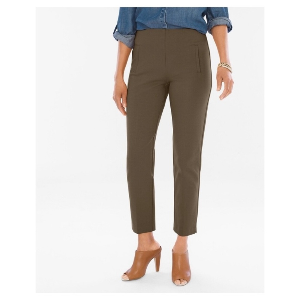 Chico’s forest green Juliet Slim Leg ankle pants size 8
